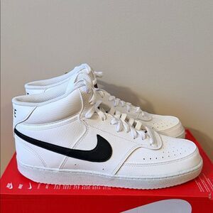 Nike Court Vision Mid White Black DN3577-101 Men’s Size 12